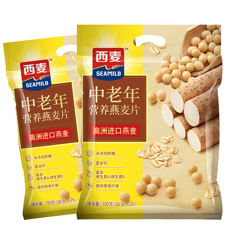 西麦中老年营养麦片700g*2袋装