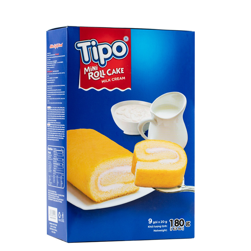 Tipo迷你蛋糕卷（牛奶味）180g*3盒