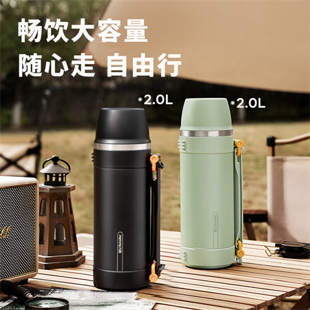 九阳保温壶316L不锈钢户外旅行壶2L WR566 白色