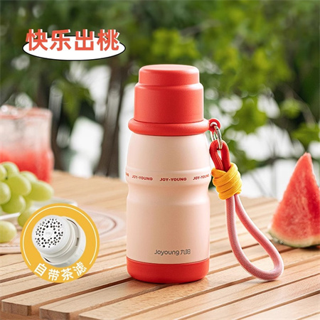 九阳保温杯316L不锈钢弹盖茶漏550ml WV101 红色