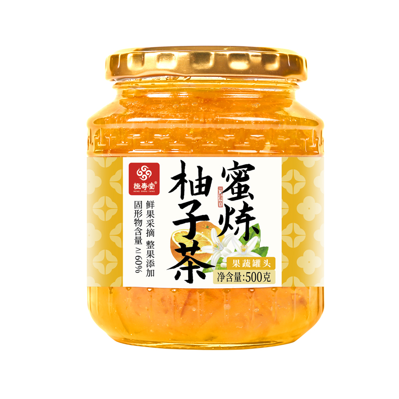 恒寿堂 蜜炼60%柚子茶（送勺子*1） 500g