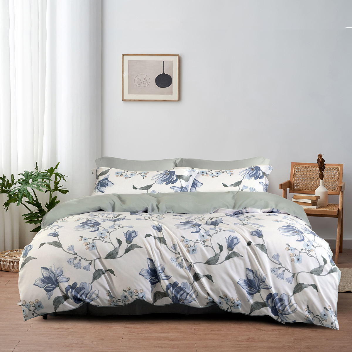 水星家纺129001晚风微磨毛抗菌四件套200*230cm