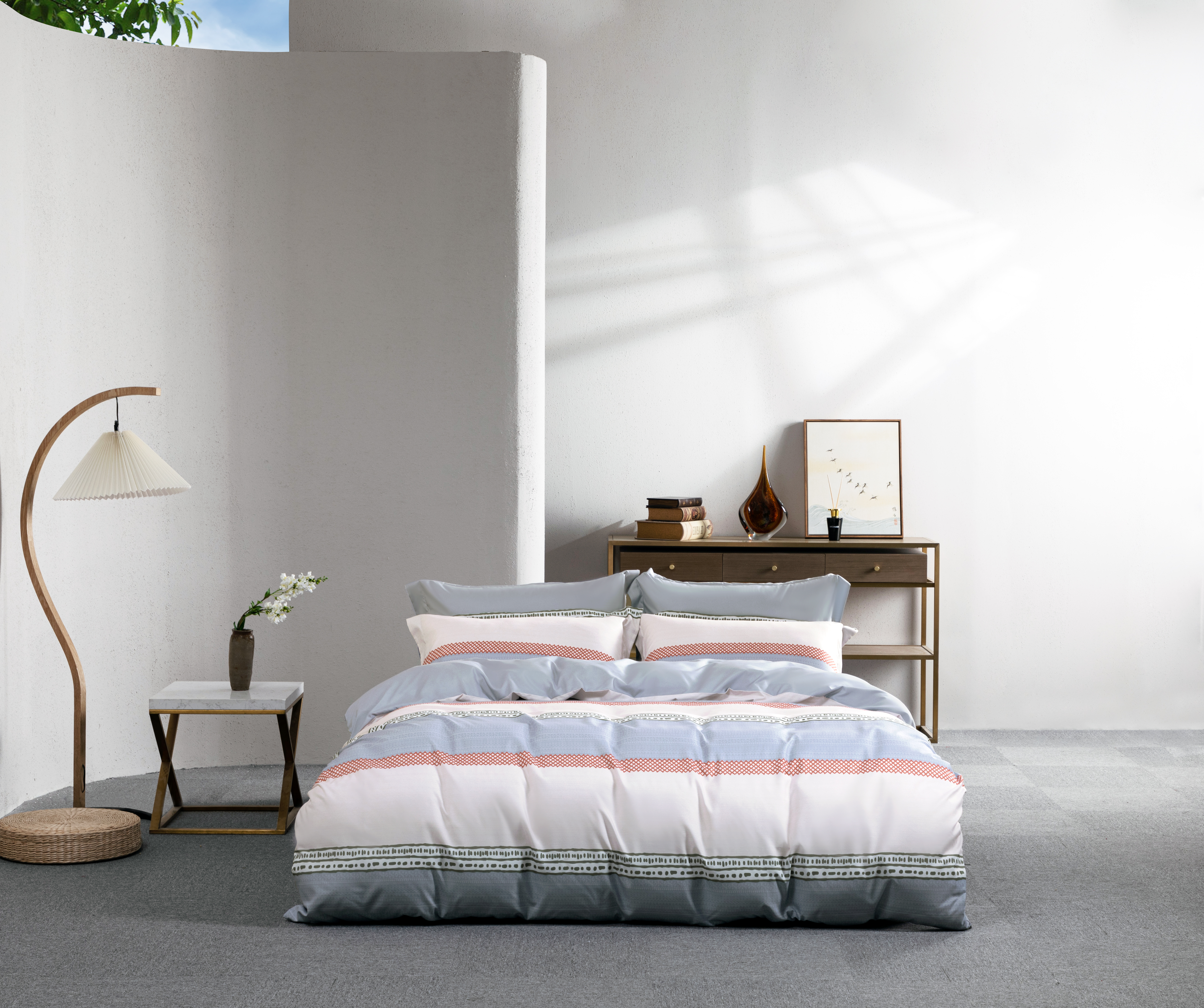 水星家纺125569全涤磨毛四件套-雪映流光200*230cm