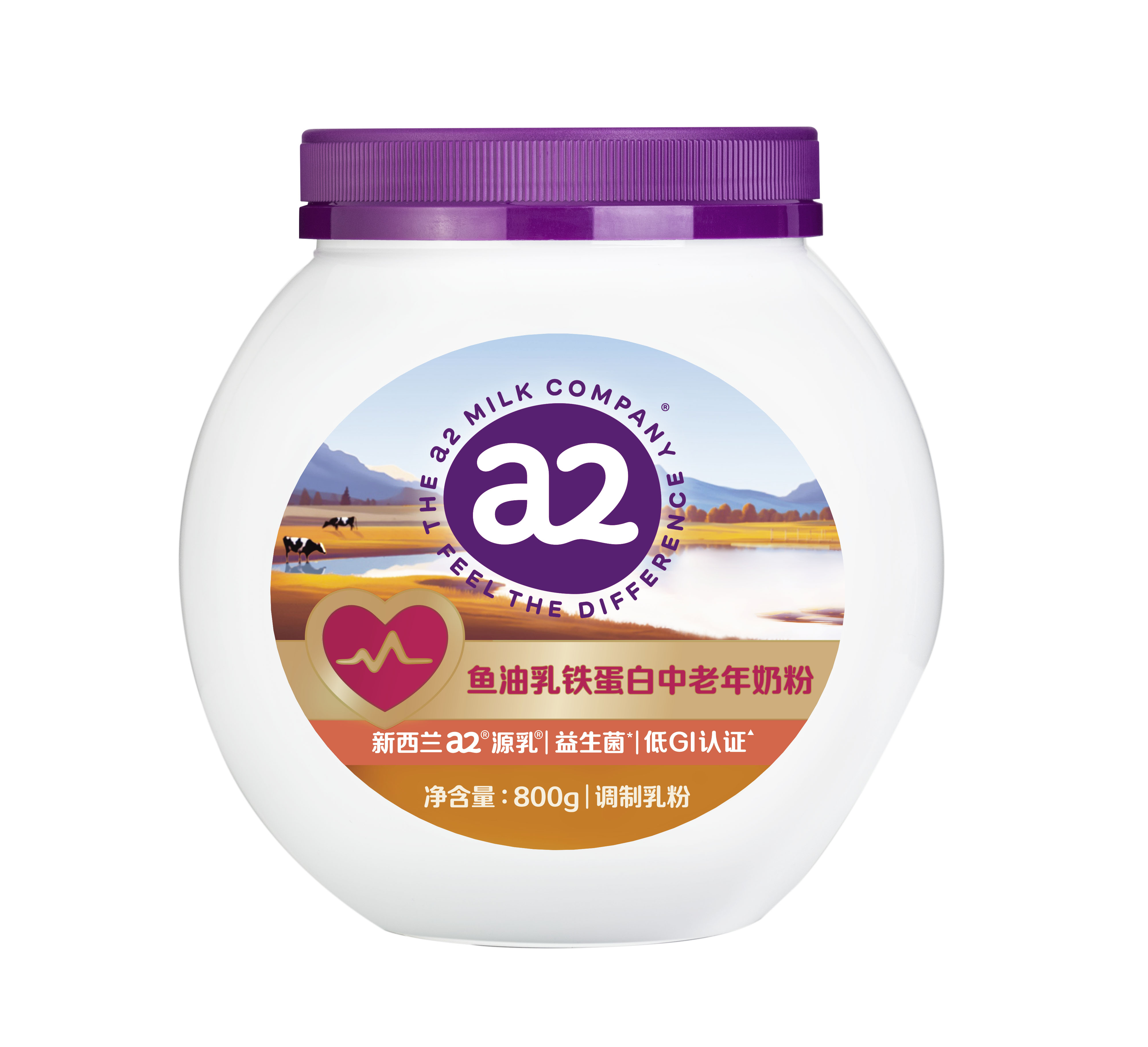A2 鱼油乳铁蛋白中老年奶粉800g 1罐
